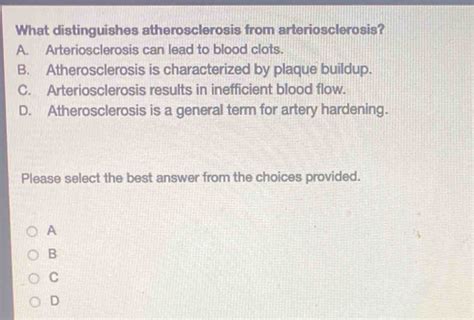 what is the impact of arteriosclerosis quizlet topic test|which statement best defines atherosclerosis.